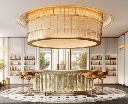  CCD现代售楼处水吧 酒店餐厅 吧台 洽谈区3d模型 