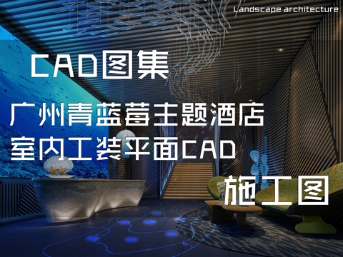 广州青蓝莓主题酒店室内工装平面CAD施工图cad施工图