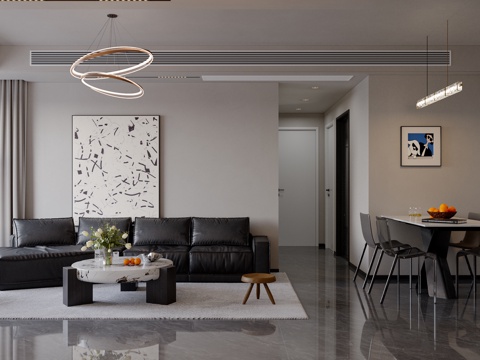  现代客餐厅3d模型 