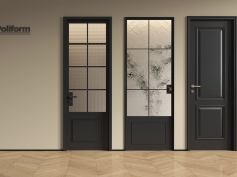 法式单开门 玻璃单开门 房门 卧室门 厨卫门su模型