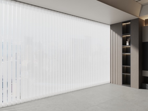 现代窗帘 梦幻卷帘 百叶帘 奶油风窗帘su模型