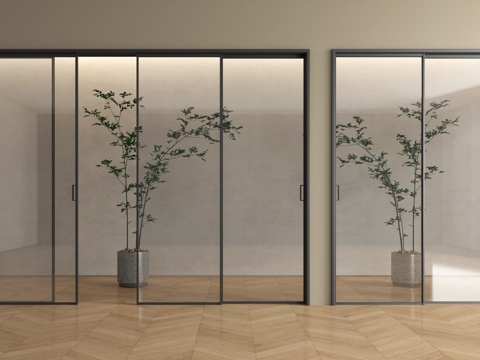 现代推拉门 厨房推拉门 玻璃推拉门 阳台推拉门su模型