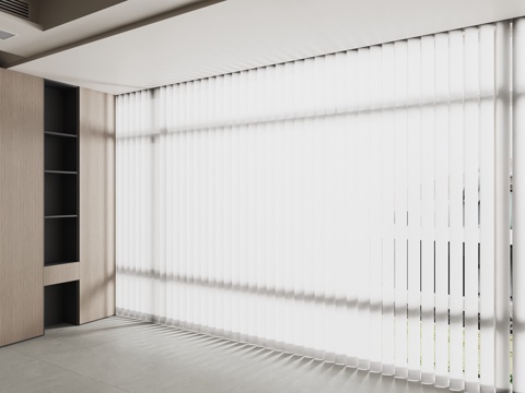 现代窗帘 梦幻卷帘 百叶帘 奶油风窗帘su模型