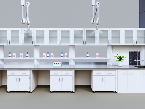  现代实验台 现代实验室3d模型 