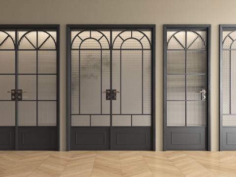 法式玻璃门  玻璃双开门 玻璃单开门 长虹玻璃门 房门 厨卫su模型