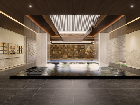 新中式文化展厅 博物馆su模型