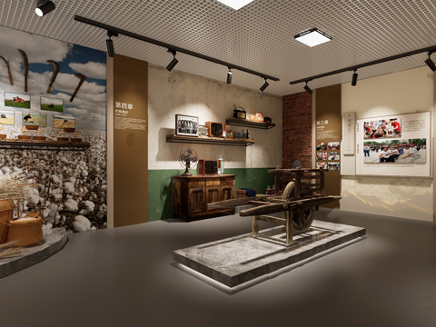 现代近代物件文化展厅su模型