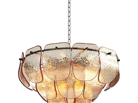  现代轻奢玻璃装饰吊灯3d模型 