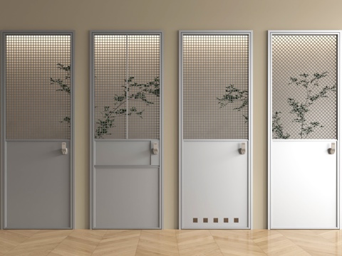 现代单开门 工业风单开门 房门 室内门 金属单开门su模型