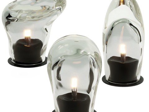  现代极简玻璃装饰台灯3d模型 