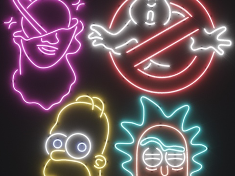  霓虹灯套装 173d模型 