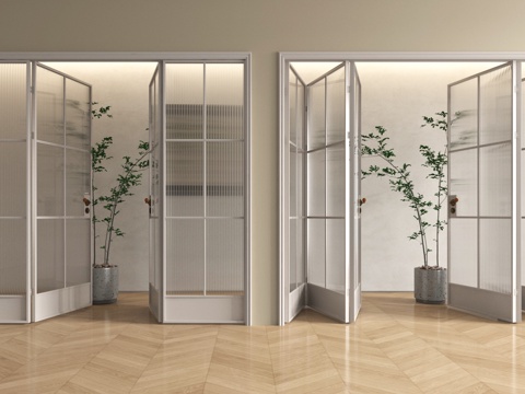 法式折叠门 厨房折叠门 玻璃折叠门 阳台折叠门su模型