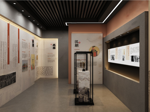 新中式历史文化展厅 历史博物馆su模型