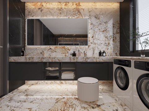  意式卫生间3d模型 