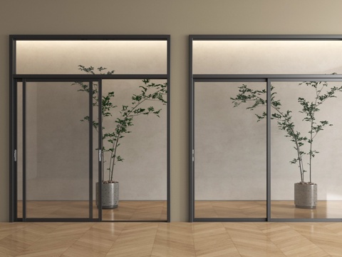 现代推拉门 厨房推拉门 玻璃推拉门 阳台推拉门su模型