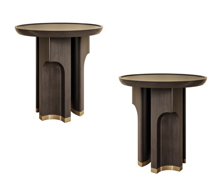 现代复古边几 圆几 角几 茶几 木质边几 几类su模型