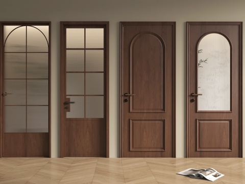 中古单开门 玻璃单开门 房门 卧室门 厨卫门su模型