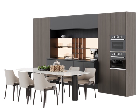 现代餐桌椅组合su模型