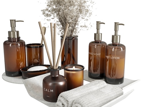  现代卫浴配件 洗护用品3d模型 