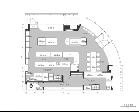 面包烘焙店施工图cad施工图