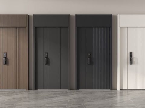 现代防盗门 入户门 单开门su模型