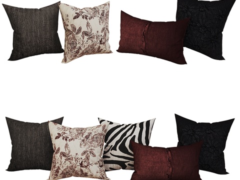  装饰靠垫套装 抱枕3d模型 