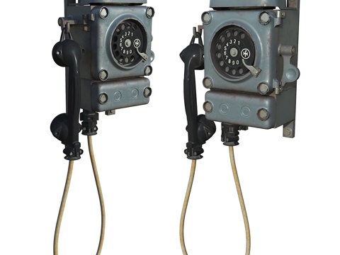  工业风壁挂电话 Funke Huster3d模型 