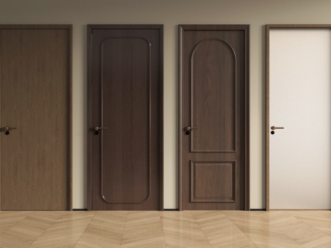 中古单开门 玻璃单开门 房门 卧室门 厨卫门su模型