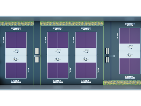 匹克球场su模型