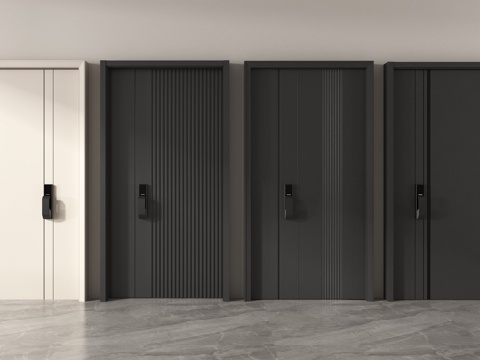 现代防盗门 入户门 单开门su模型