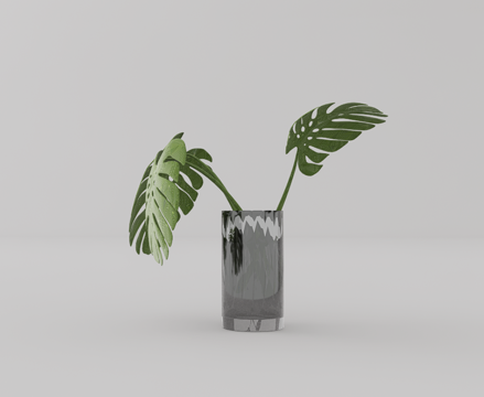 绿植花瓶su模型