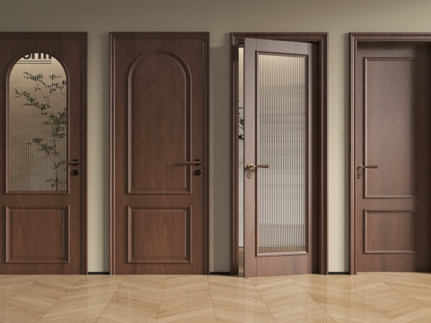 中古单开门 玻璃单开门 房门 卧室门 厨卫门su模型