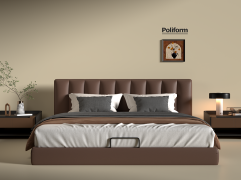 现代意式卧室 现代意式双人床 现代意式床头柜su模型