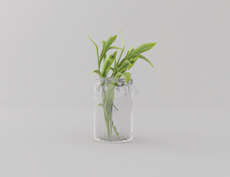 绿植花瓶su模型