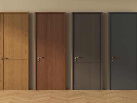 中古单开门 卧室门 房门su模型