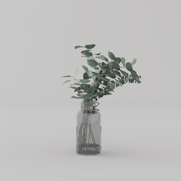 绿植花瓶su模型