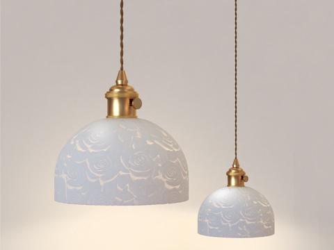  中古风吊灯 法式复古吊灯 卧室吊灯 餐厅吊灯3d模型 