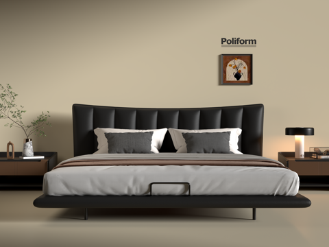 现代意式卧室 现代意式双人床 现代意式床头柜su模型su模型