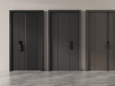 现代防盗门 入户门 单开门su模型