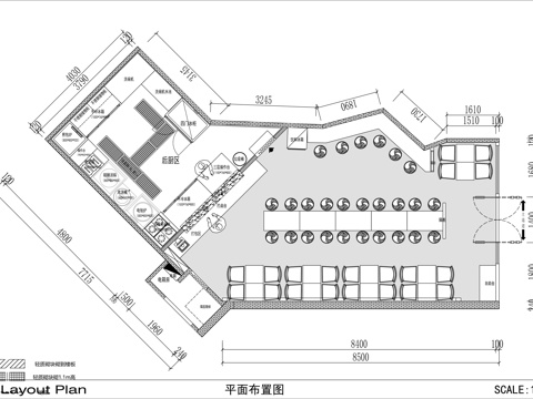 现代中餐厅 100㎡餐厅 连锁餐馆 施工图cad施工图