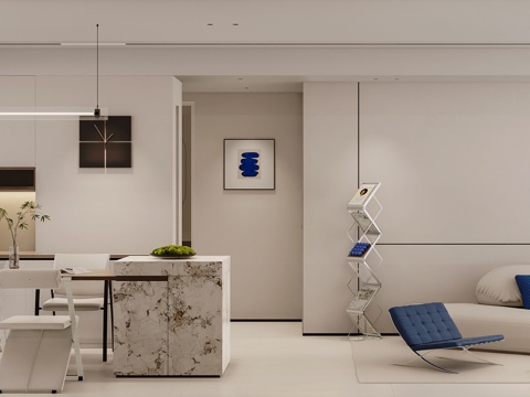 客餐厅 极简客餐厅 现代客餐厅 极简线条 女儿房 卧室su模型