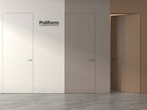 现代单开门 无框门 隐形门 平开门 极窄门su模型