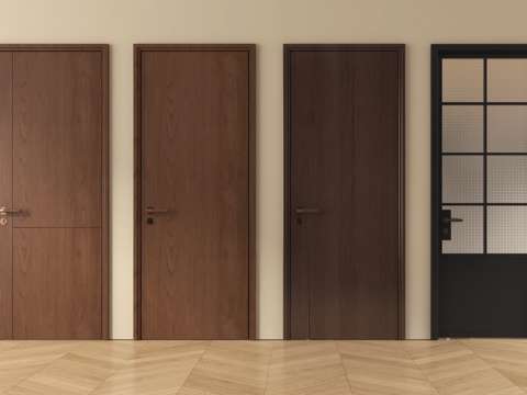 中古单开门 玻璃单开门 房门 卧室门 厨卫门su模型