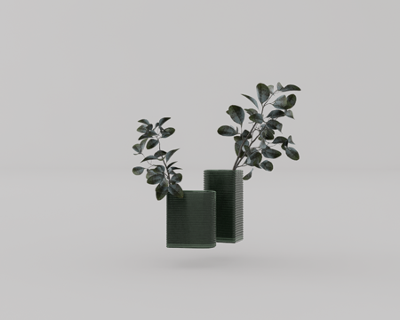 绿植花瓶su模型