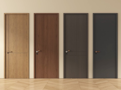 中古单开门  房门 卧室门su模型