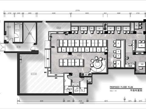 现代中餐厅 200㎡ 香港茶餐厅 主题餐厅cad施工图
