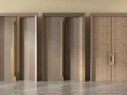 入户大门 别墅大门 现代艺术门 铜门su模型