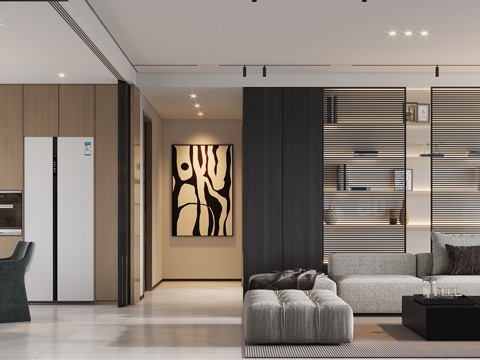  现代轻奢客餐厅3d模型 