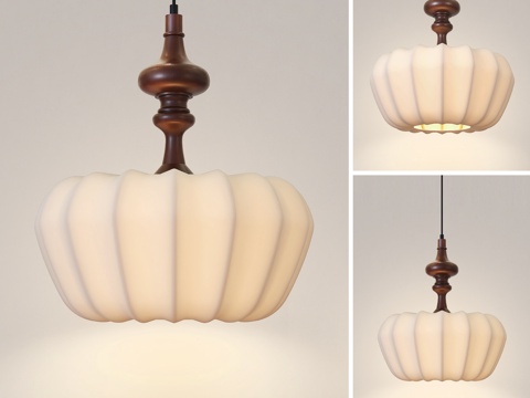  中古风吊灯 侘寂风吊灯 轻法式吊灯 餐厅卧室小吊灯3d模型 