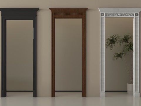 法式中古风垭口套 门套su模型